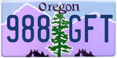 OR license plate 988GFT