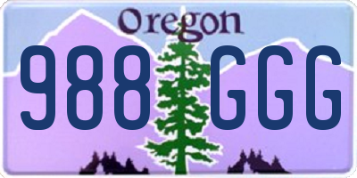 OR license plate 988GGG
