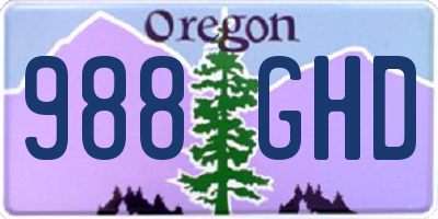OR license plate 988GHD