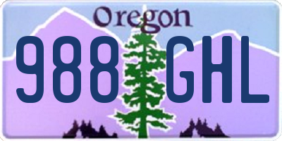 OR license plate 988GHL