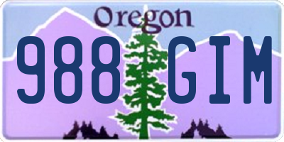 OR license plate 988GIM