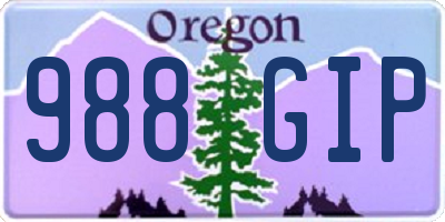 OR license plate 988GIP