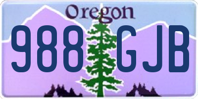 OR license plate 988GJB