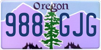 OR license plate 988GJG