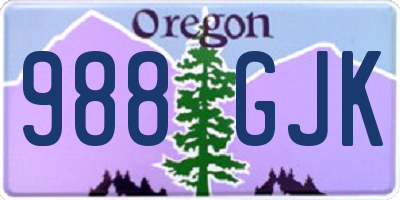 OR license plate 988GJK