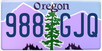 OR license plate 988GJQ