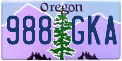 OR license plate 988GKA