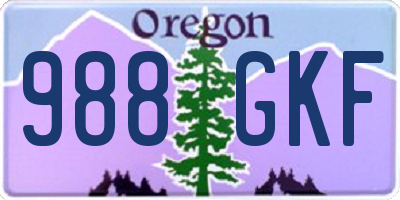 OR license plate 988GKF