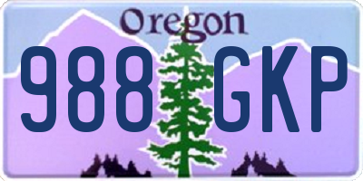 OR license plate 988GKP