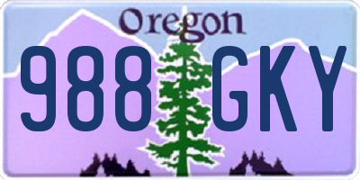 OR license plate 988GKY