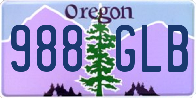 OR license plate 988GLB