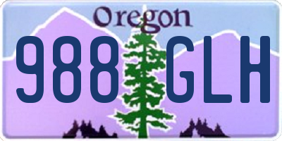 OR license plate 988GLH