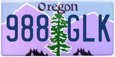 OR license plate 988GLK