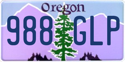 OR license plate 988GLP