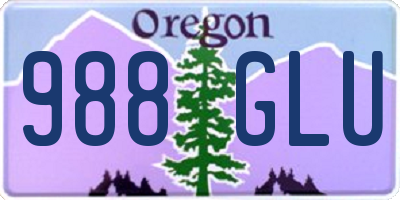OR license plate 988GLU