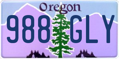 OR license plate 988GLY