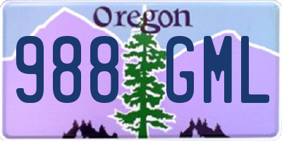 OR license plate 988GML
