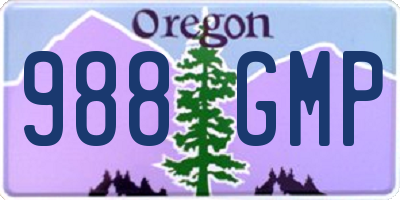 OR license plate 988GMP