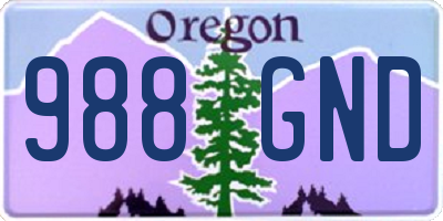 OR license plate 988GND