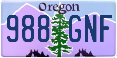 OR license plate 988GNF