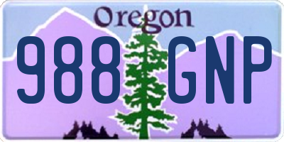 OR license plate 988GNP