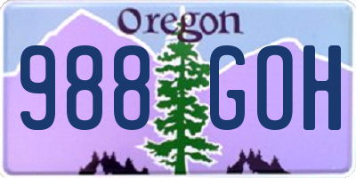 OR license plate 988GOH