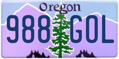 OR license plate 988GOL