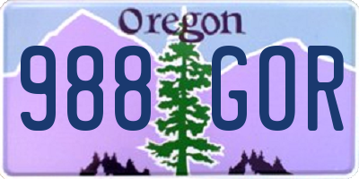 OR license plate 988GOR