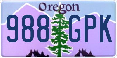 OR license plate 988GPK