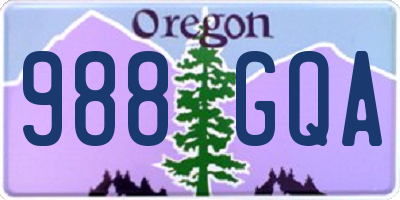 OR license plate 988GQA
