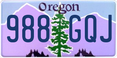 OR license plate 988GQJ