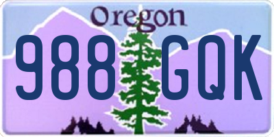 OR license plate 988GQK