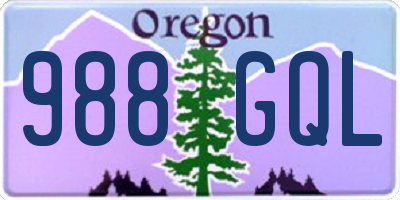 OR license plate 988GQL