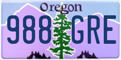 OR license plate 988GRE