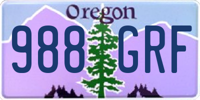 OR license plate 988GRF