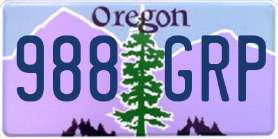 OR license plate 988GRP