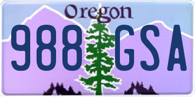 OR license plate 988GSA