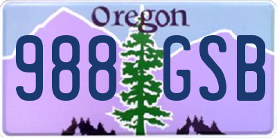 OR license plate 988GSB