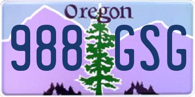 OR license plate 988GSG