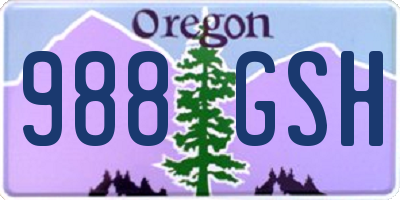 OR license plate 988GSH
