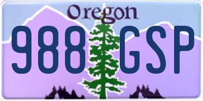 OR license plate 988GSP