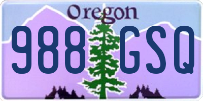 OR license plate 988GSQ