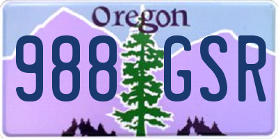 OR license plate 988GSR