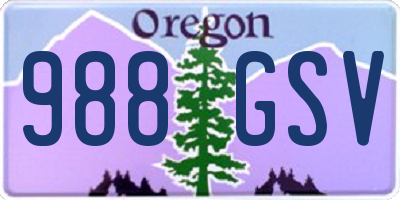 OR license plate 988GSV