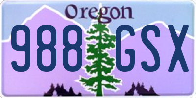 OR license plate 988GSX