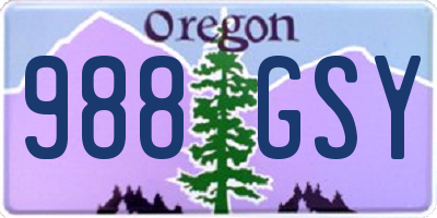 OR license plate 988GSY