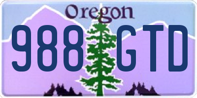 OR license plate 988GTD
