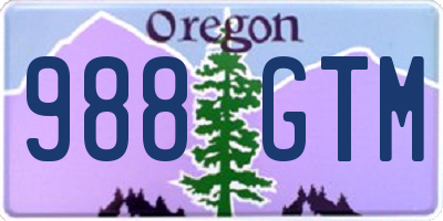 OR license plate 988GTM