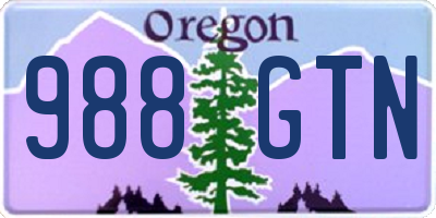 OR license plate 988GTN
