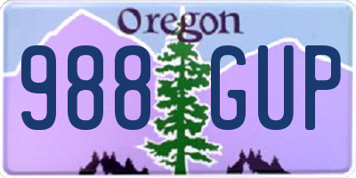 OR license plate 988GUP